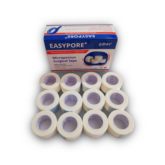 EASYPORE Microporous Paper Tape – 2.5cm x 9.1m – Box of 12 Rolls