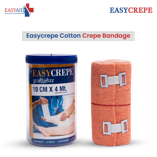 Easycrepe Cotton Crepe Bandage 10cm x 4m – Reusable Support & Sports Injury Aid