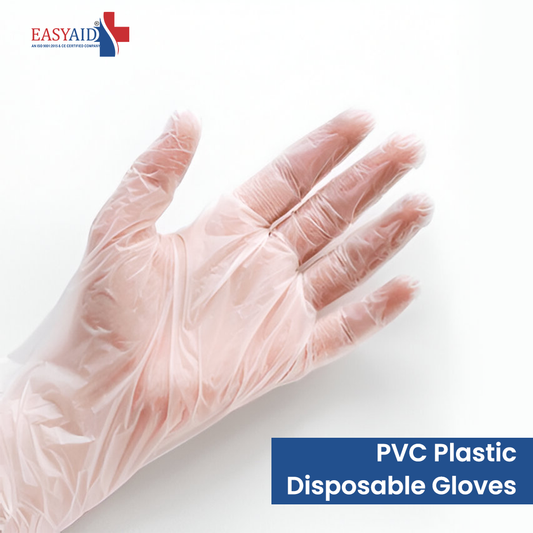EASYAID Poly PVC Gloves – Enhanced Grip, 100 Pcs