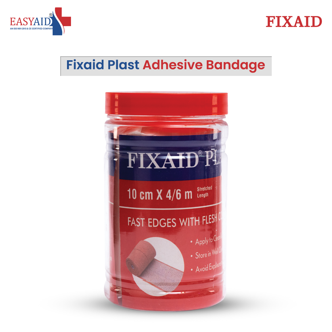 EASYAID Fixaid Plast Elastic Adhesive Bandage With Fast Edges 10cm x 4m (Stretched Length 4/6M)
