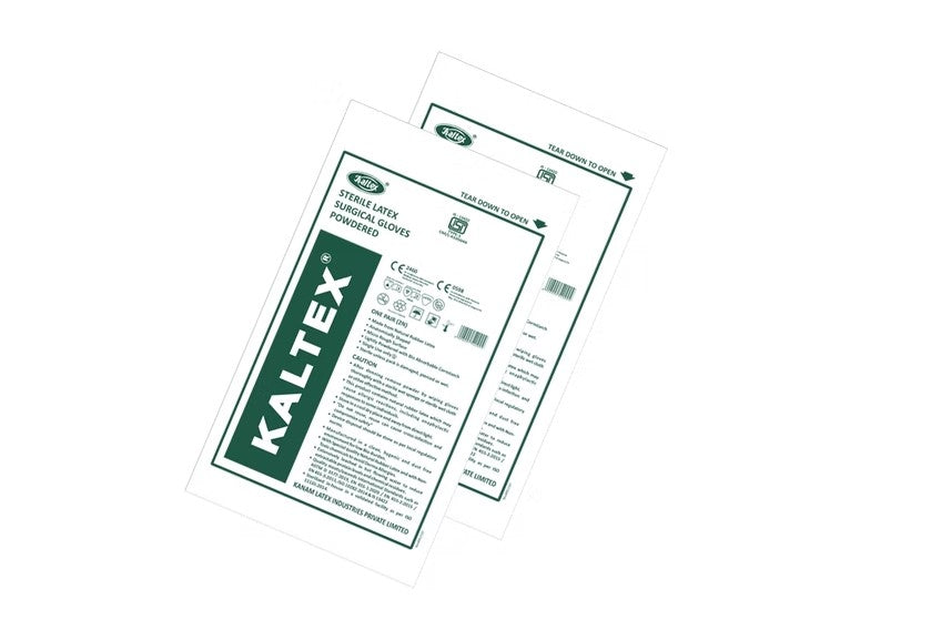 Kaltex Sterile Latex Surgical Gloves – Powdered, Sterile (25 Pairs)