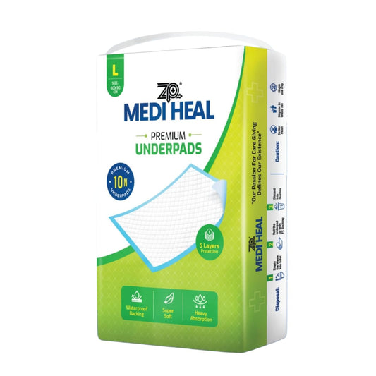 Medi Heal Premium Underpads – 5-Layer, Waterproof, Large 60x90 cm Pack of 10