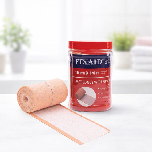 EASYAID Fixaid Plast Elastic Adhesive Bandage With Fast Edges 10cm x 4m (Stretched Length 4/6M)
