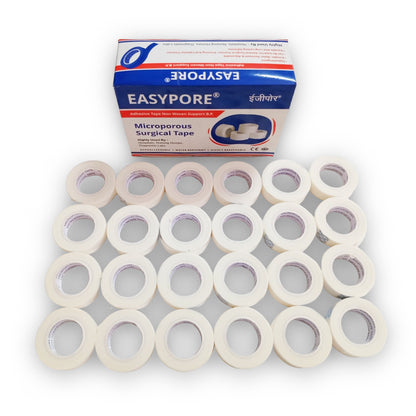 EASYPORE Microporous Paper Tape – 1.25cm x 9.1m – Box of 24 Rolls