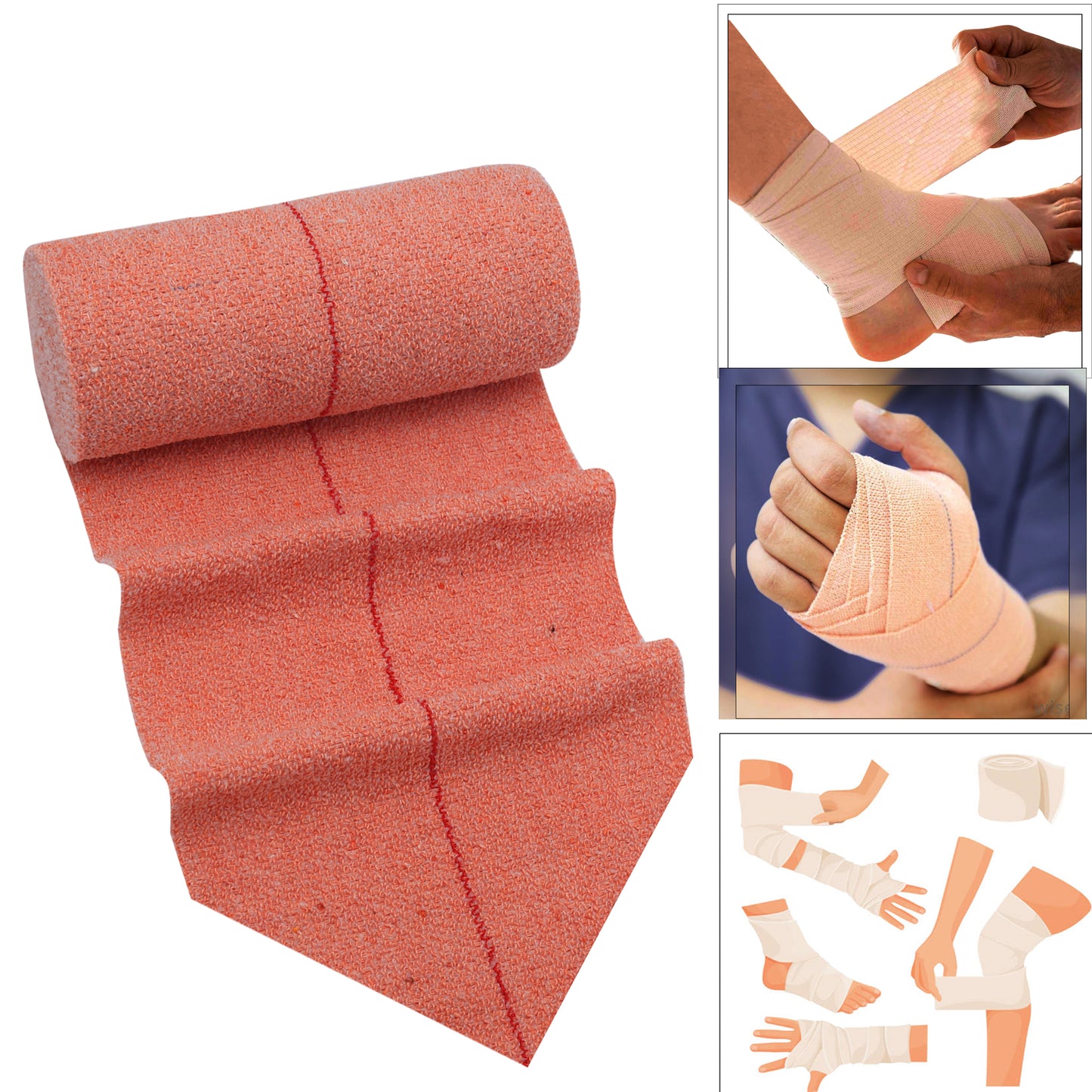 EASYCREPE Premium Quality Cotton Crepe Bandage|Crepe Bandage (06cm X 4M) |