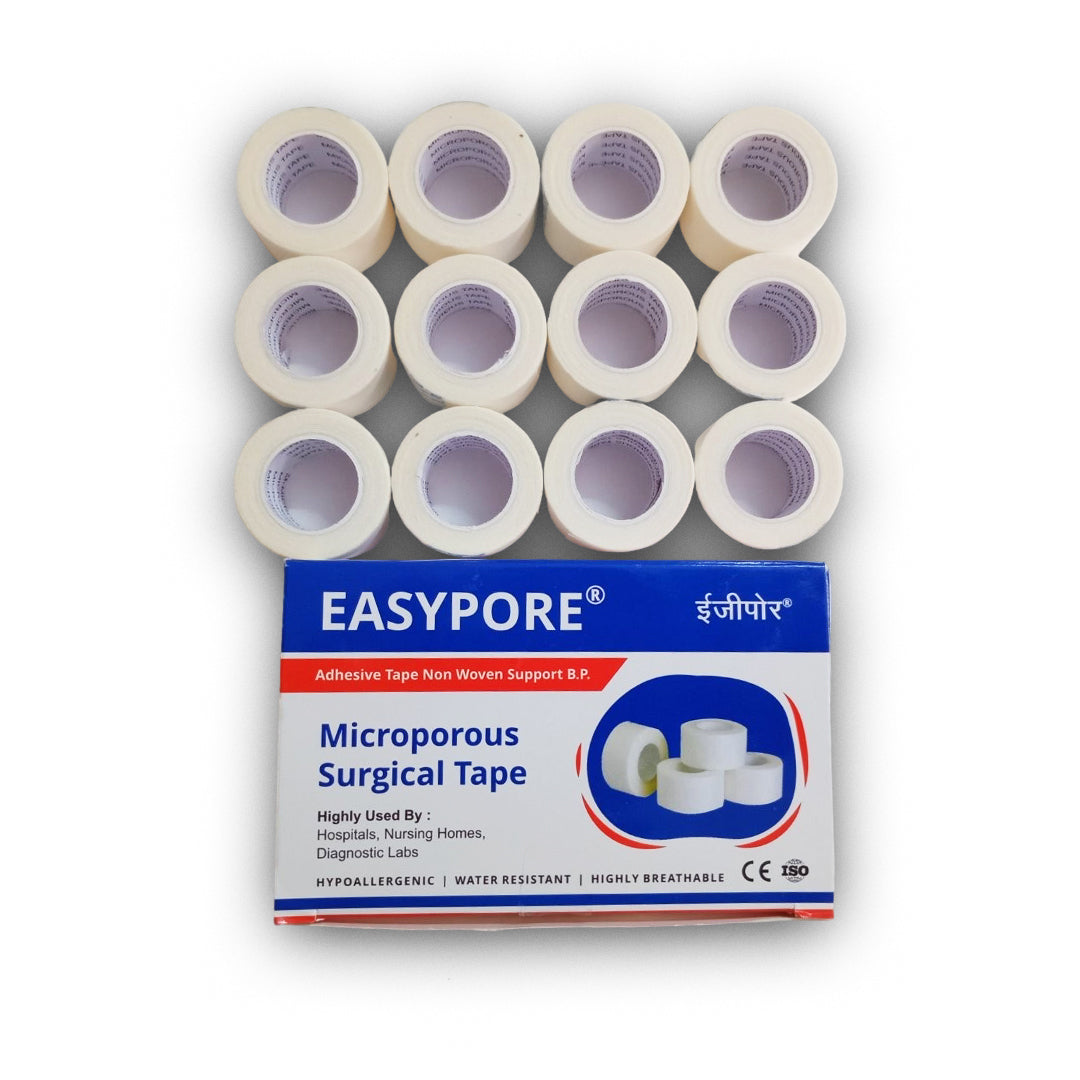 EASYPORE Microporous Paper Tape – 2.5cm x 9.1m – Box of 12 Rolls