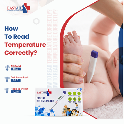 EASYAID Digital Thermometer – Fast & Accurate Temperature Measurement (1 piece)
