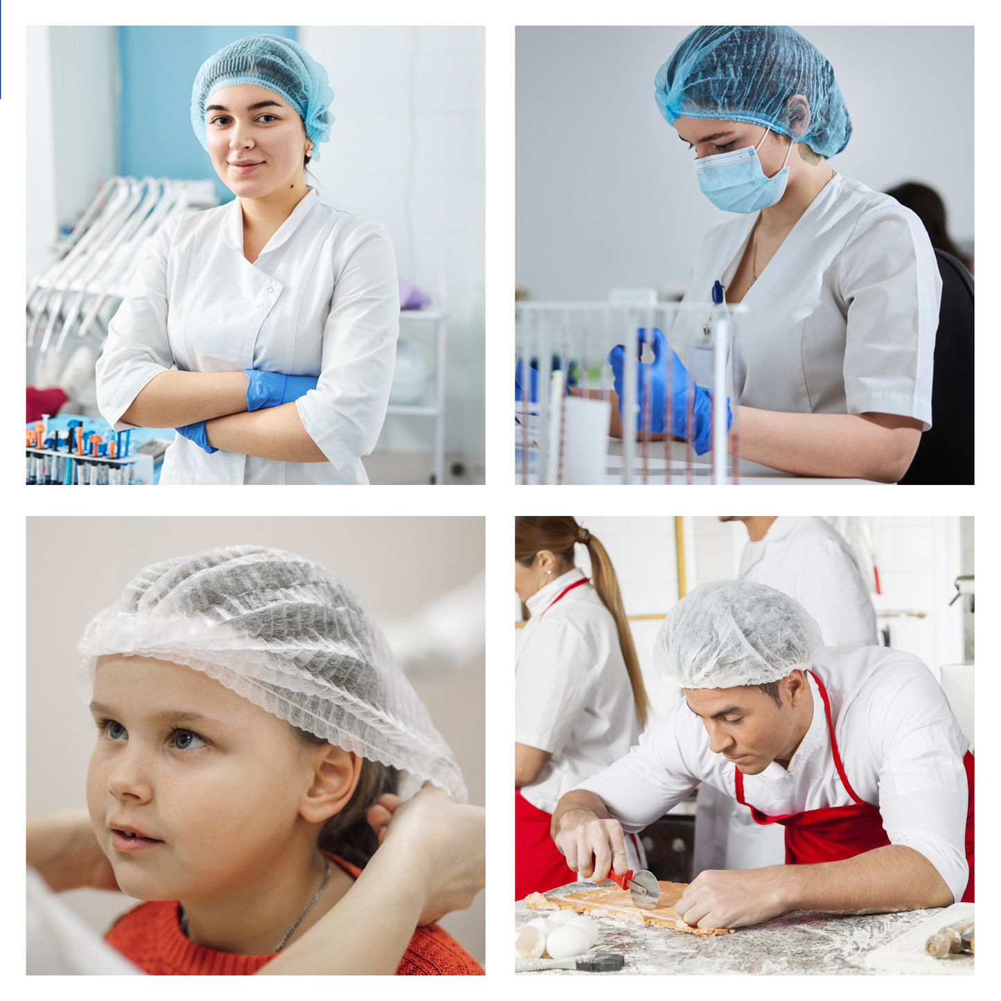 Disposable Bouffant Caps – Non-Woven Hair Cover, 100 Pcs