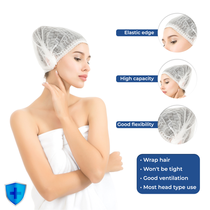 Disposable Bouffant Caps – Non-Woven Hair Cover, 100 Pcs