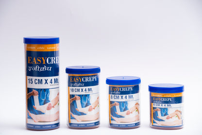 EASYCREPE Cotton Crepe Bandage Soft, Stretchable Compression Bandage for Pain Relief & Joint Support