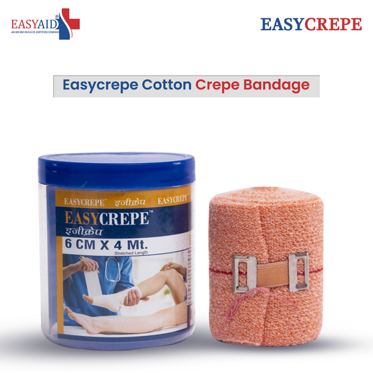 Easycrepe Cotton Crepe Bandage 6cm x 4m – Reusable Support & Sports Injury Aid