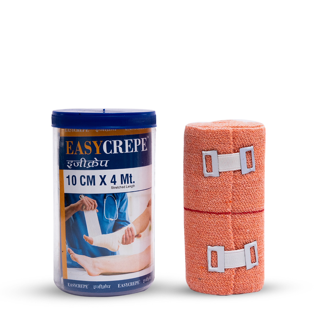 EASYCREPE Cotton Crepe Bandage Soft, Stretchable Compression Bandage for Pain Relief & Joint Support