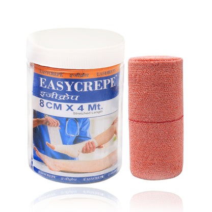Easycrepe Cotton Crepe Bandage 8cm x 4m – Reusable Support & Sports Injury Aid