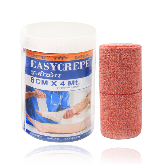 Easycrepe Cotton Crepe Bandage 8cm x 4m – Reusable Support & Sports Injury Aid