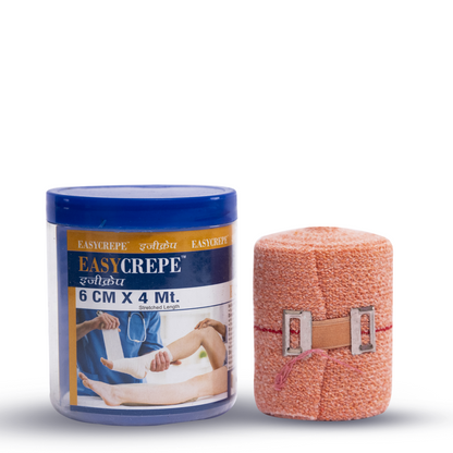 EASYCREPE Cotton Crepe Bandage Soft, Stretchable Compression Bandage for Pain Relief & Joint Support