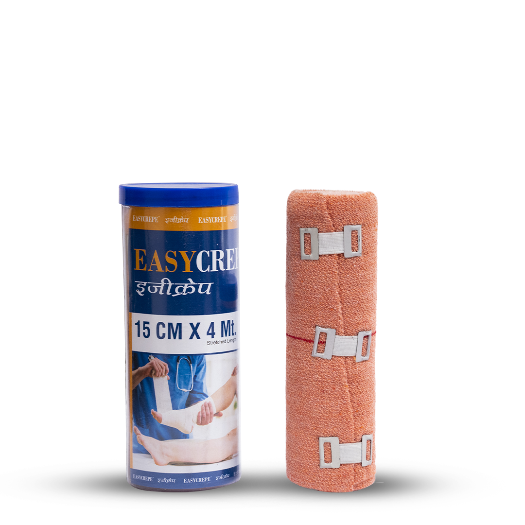 EASYCREPE Cotton Crepe Bandage Soft, Stretchable Compression Bandage for Pain Relief & Joint Support