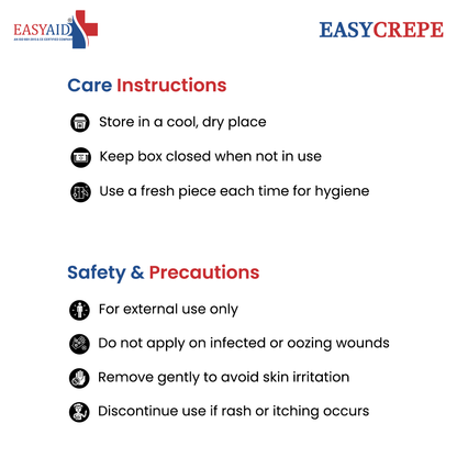 EASYCREPE Cotton Crepe Bandage Soft, Stretchable Compression Bandage for Pain Relief & Joint Support