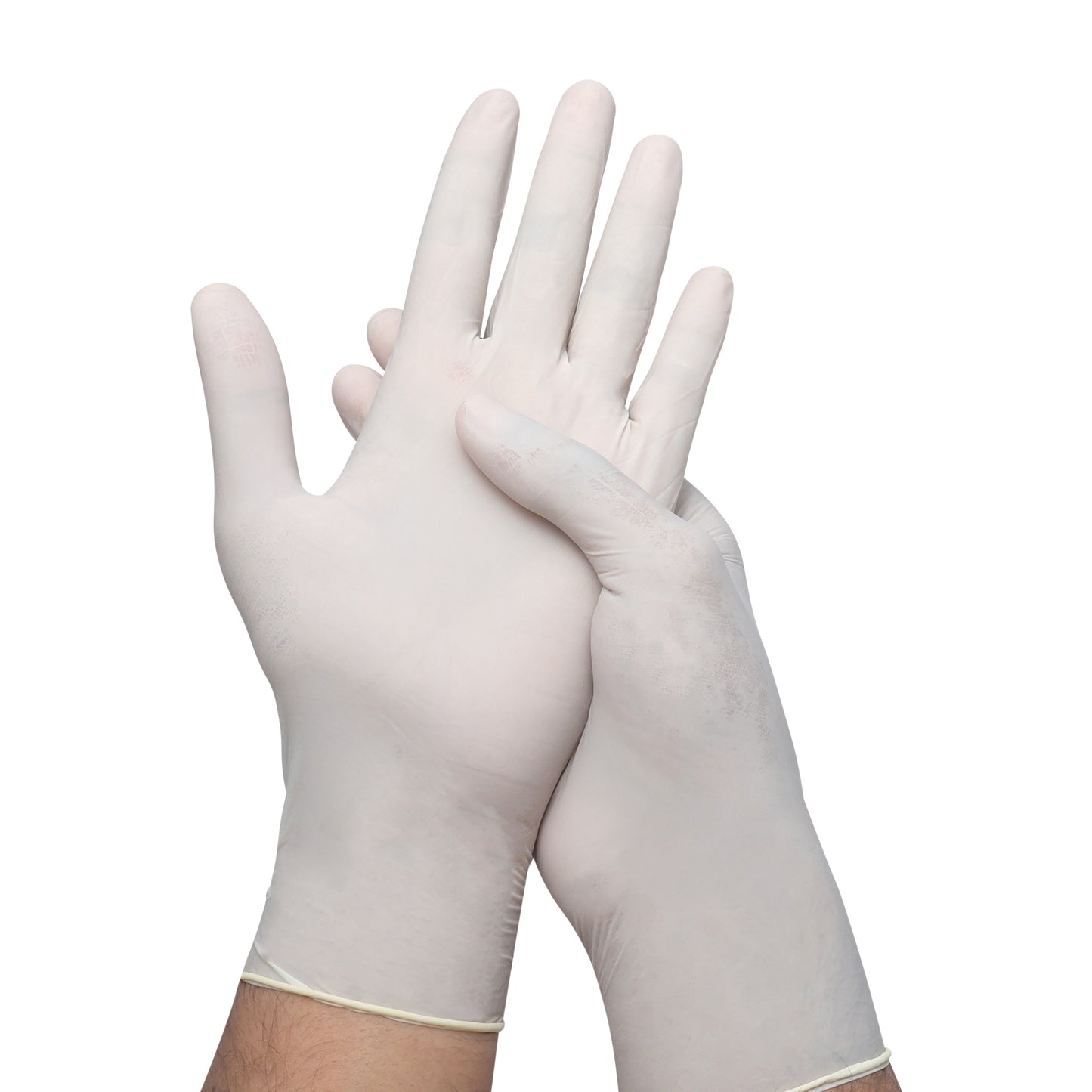 EASYAID Latex Examination Gloves Lightly Powdered, Milky White – 100 Pcs