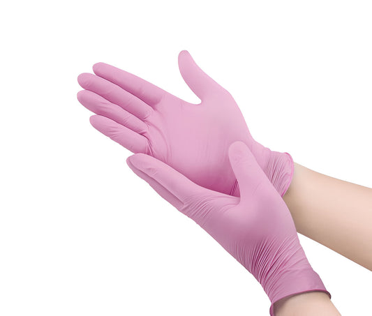 EASYAID Pink Nitrile Examination Gloves – Powder-Free, Latex-Free