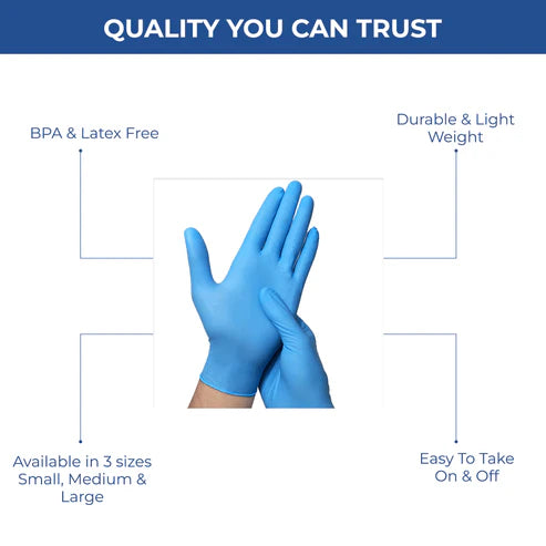 Blue Nitrile Glove Small Non-Sterile, Powder-Free 100 Pcs
