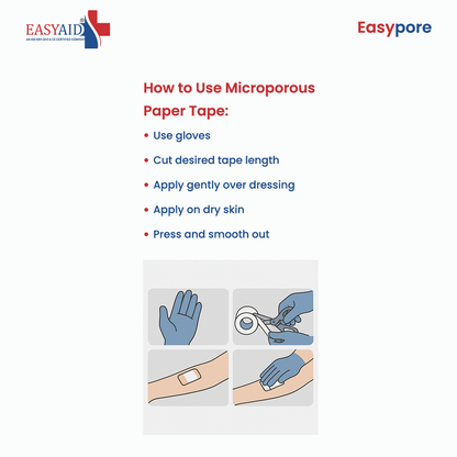 EASYPORE Microporous Paper Tape – 2.5cm x 9.1m – Box of 12 Rolls