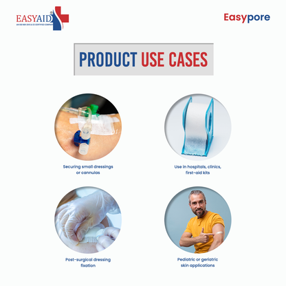 EASYPORE Microporous Paper Tape – 2.5cm x 9.1m – Box of 12 Rolls
