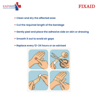 EASYAID Fixaid Plast Adhesive Bandage 10cm x 1m – First Aid