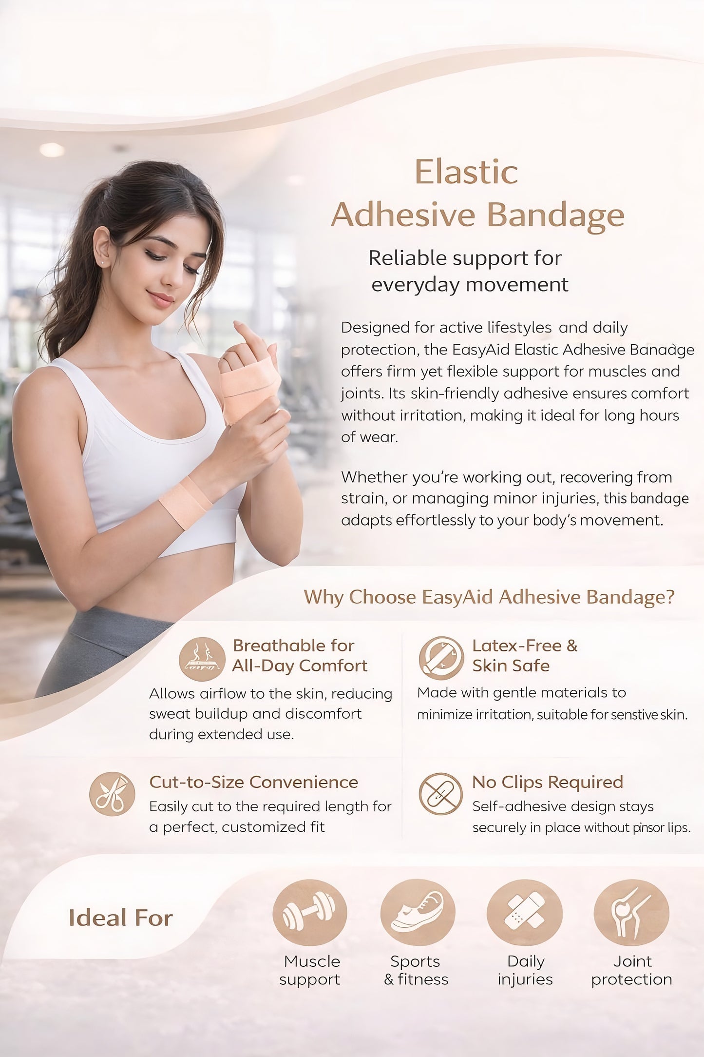 EASYAID Fixaid Plast Adhesive Bandage 10cm x 1m – First Aid