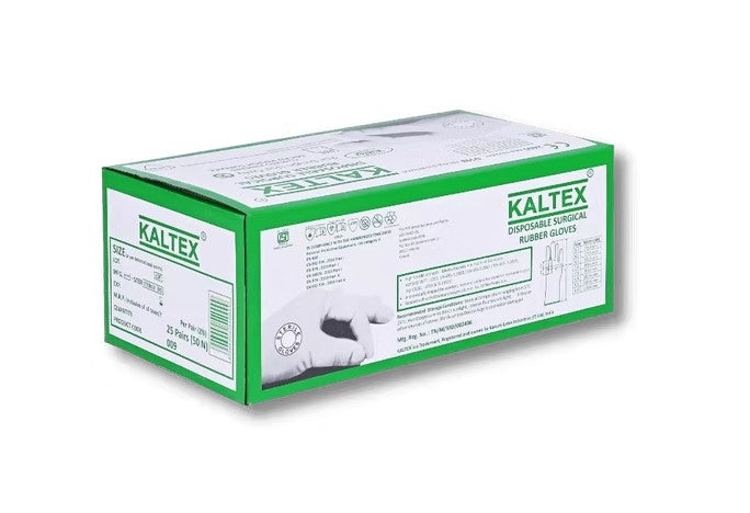 Kaltex Sterile Latex Surgical Gloves – Powdered, Sterile (25 Pairs)
